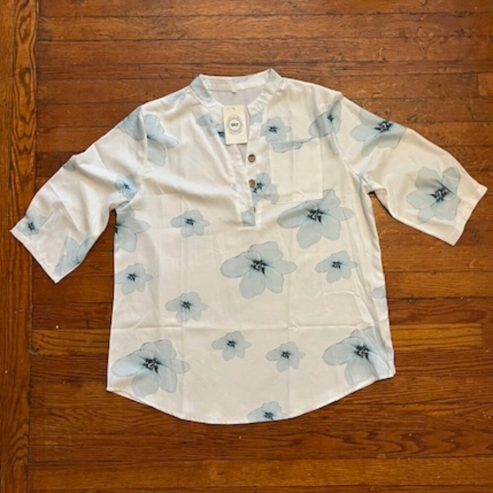 NWT NXH Floral Tunic Blouse Size 2XL